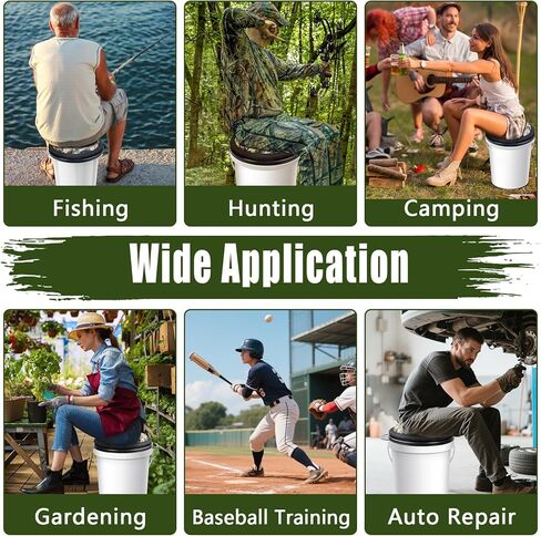 غطاء مقعد دلو 5 جالون ، وسادة مقعد مقعد 360 درجة من الرغوة مع قمة مبطنة للصيد وصيد الأسماك والتخييم والتدريب على البيسبول ، وتناسب دلو 11 "-11 3/4" in Kuwait