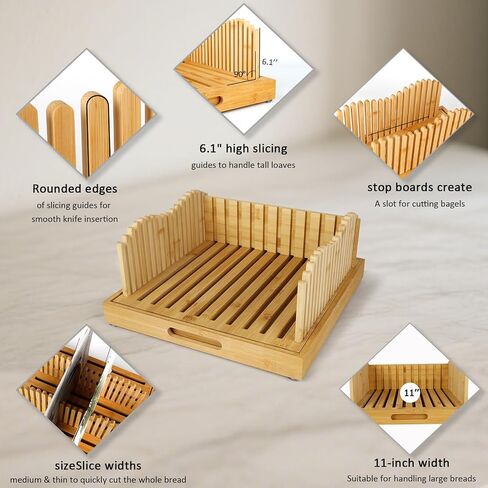 Bread Slicer for Sourdough Rounds, 11″ Adjustable,Large Wide Capacity, The ideal gift for baking experts(Natural color) in Saudi Arabia