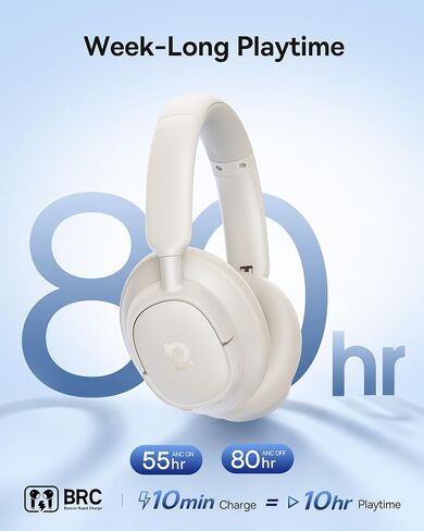 Baseus Bass BH1 NC Adaptive Active Noise Cancelling Headphones, Real-Time Adaptive Hybrid ANC, SuperBass 2.0, LDAC Hi-Res Sound, 80H Playtime, 5-Mic AI Clear Calls, Comfortable Fit, Bluetooth 6.0 in Saudi Arabia