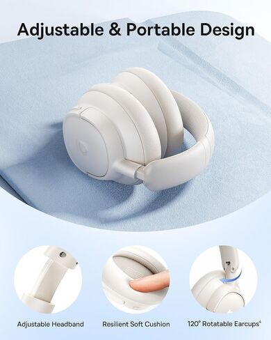 Baseus Bass BH1 NC Adaptive Active Noise Cancelling Headphones, Real-Time Adaptive Hybrid ANC, SuperBass 2.0, LDAC Hi-Res Sound, 80H Playtime, 5-Mic AI Clear Calls, Comfortable Fit, Bluetooth 6.0 in Saudi Arabia