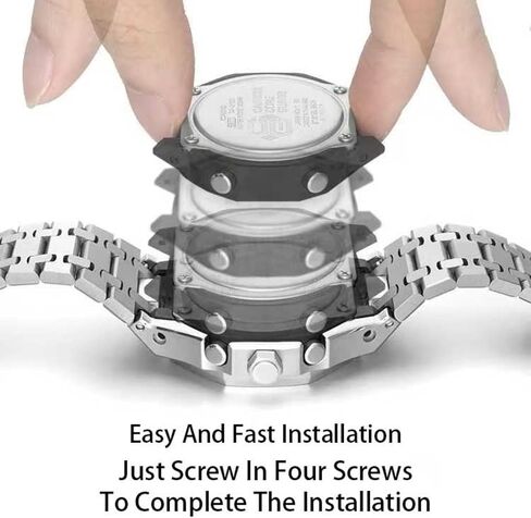 GA2100 Custom Watch Mod Case Band Parts,Stainless Steel Cover 316L Metal Bezel Silicone Watch Strap Kit Compatible With Casioak G shock Ga-2100 Ga-2110 GAB-2100 in Saudi Arabia