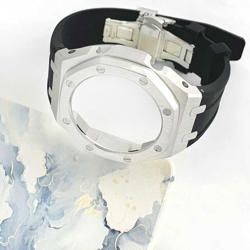 GA2100 مخصصات Watch Watch MOD Case Band ، غطاء الفولاذ المقاوم للصدأ 316L إطار المعادن سليكون سوارك مجموعة متوافقة مع Casioak G Shock GA-2100 GA-21110 GAB-2100 in Kuwait