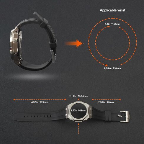 Stainless Steel Case & Strap Kit for GA-2100 GA-B2100 GA-2110 | CasiOAK Style Upgrade | 316L Metal Bezel & Fluoroelastomer Band | Enhanced Protection & Style in Saudi Arabia