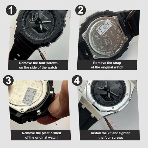 Stainless Steel Case & Strap Kit for GA-2100 GA-B2100 GA-2110 | CasiOAK Style Upgrade | 316L Metal Bezel & Fluoroelastomer Band | Enhanced Protection & Style in Saudi Arabia