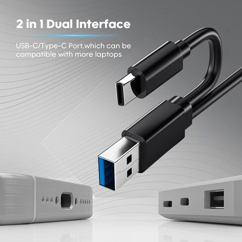 External CD/DVD Drive for Laptop,CD Burner for PC,Ultra-Slim DVD Player for Laptop,USB 3.0 Type C Portable CD Player +/-RW CD ROM Reader Writer Disk for Desktop Windows 11/10/8/7 Mac in Saudi Arabia