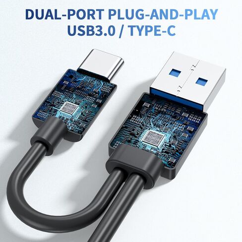 External CD/DVD Drive for Laptop, USB 3.0 & Type-C CD Burner, Portable DVD Player, Slim External Optical Drive Plug and Play, CD/DVD RW, Compatible with PC, Mac, Linux (2 in 1 Black) in Kuwait