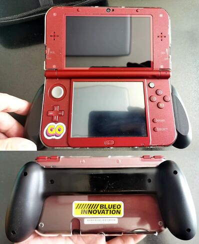 مخصص أسود للحصول على GRIPS 3DSXL الجديد + الغطاء البلوري الواقي ، للحصول على وحدة تحكم 3DS New3DSXL 3DSLL ، مقبض ألعاب غير مضاءة/مقاومة للوقاية من الخدش. in Kuwait