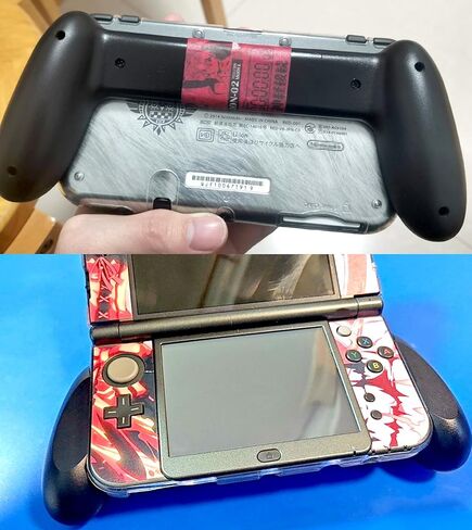 مخصص أسود للحصول على GRIPS 3DSXL الجديد + الغطاء البلوري الواقي ، للحصول على وحدة تحكم 3DS New3DSXL 3DSLL ، مقبض ألعاب غير مضاءة/مقاومة للوقاية من الخدش. in Kuwait
