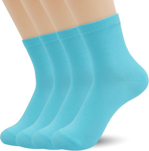 Unisex Cotton Colorful Quarter Crew Socks Athletic Breathable Socks 4-Pair Package (Men8-12 Women 7-11) in Saudi Arabia