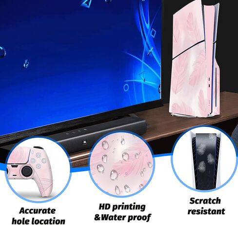 6 في 1 وقائي لإصدار Disc Edition Slim Skin Console Stickers ملصقات ملونة Pink 5 Play Play Associory Decor in Kuwait