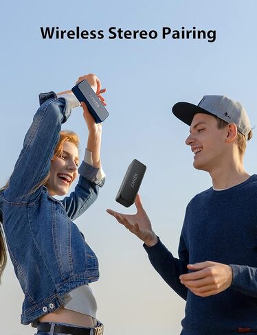 Anker Soundcore 2 مكبر صوت بلوتوث محمول مع صوت استريو ، Bluetooth 5 ، Bassup ، IPX7 مقاوم للماء ، وقت اللعب على مدار 24 ساعة ، إقران استريو لاسلكي ، مكبر صوت للمنزل ، في الهواء الطلق ، السفر ، السفر in Kuwait