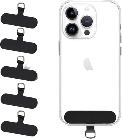 3 تصحيحات حبل الهاتف الخليوي ، علامة تبويب حبل الهاتف لجهاز iPhone ، سلسلة الهاتف والاستبدال الشريط لجميع حالات الهاتف Fullcover - أسود in Saudi Arabia