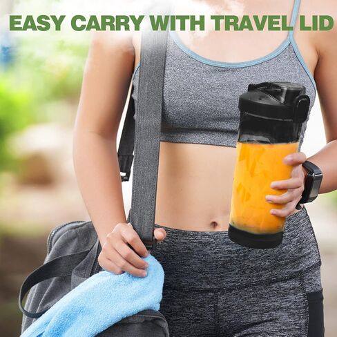 Portable Blender, Shakes and Smoothies Waterproof 20 oz BPA Free Blender Cup and a Travel Lid. (Black, 20 oz) in Saudi Arabia