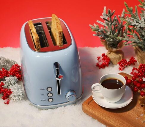 Keenstone Smart Touch Screen Toaster 2 Slice, Retro Wide Slot Stainless Steel Toaster with 6 Browning Levels, Reheat & Defrost, for Bagel, Toast, Bread, Removable Crumb Tray, Black in Kuwait