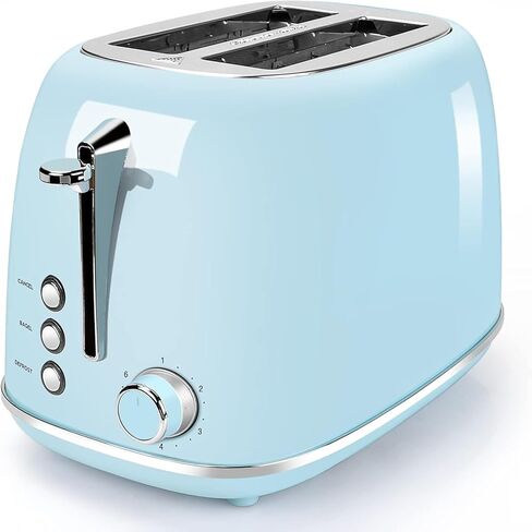 Keenstone Smart Touch Screen Toaster 2 Slice, Retro Wide Slot Stainless Steel Toaster with 6 Browning Levels, Reheat & Defrost, for Bagel, Toast, Bread, Removable Crumb Tray, Black in Kuwait