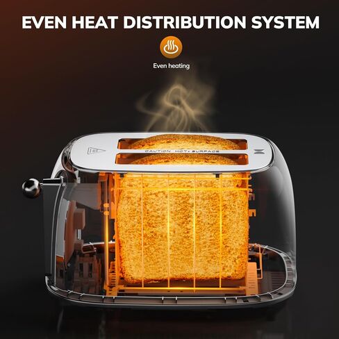 Keenstone Smart Touch Screen Toaster 2 Slice, Retro Wide Slot Stainless Steel Toaster with 6 Browning Levels, Reheat & Defrost, for Bagel, Toast, Bread, Removable Crumb Tray, Black in Kuwait