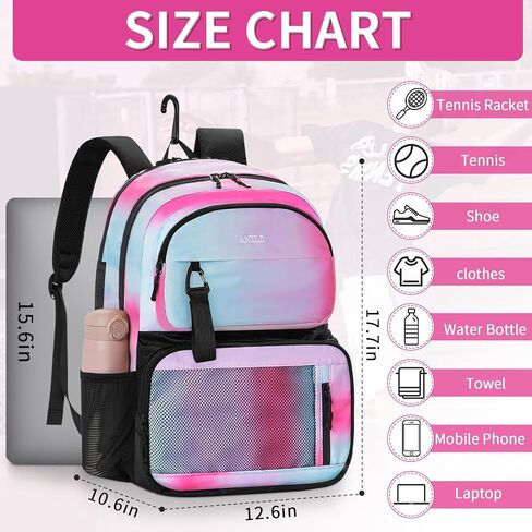ANILD Tennis Bag Multi-Sport Tennis Racket Backpack for 2 Rackets with Ventilated Shoe Compartment for Men & Women in Saudi Arabia