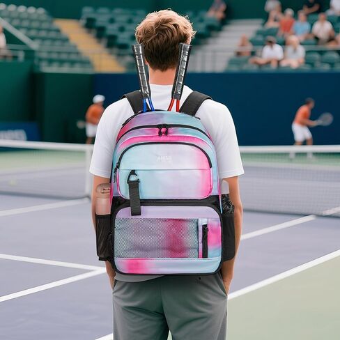 ANILD Tennis Bag Multi-Sport Tennis Racket Backpack for 2 Rackets with Ventilated Shoe Compartment for Men & Women in Saudi Arabia