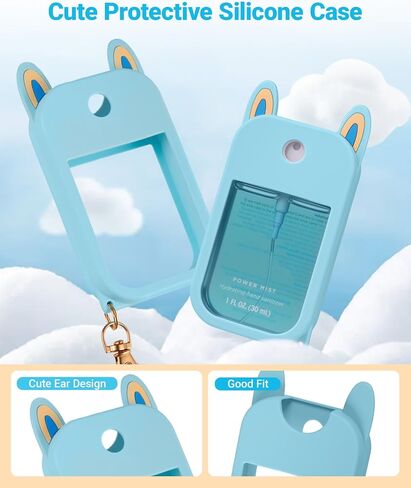 3 حزمة سليكون سليكون لطيف متوافق مع رذاذ مطهر يدوي Touchland (مناسب لـ 1 fl.oz) ، علبة واقية مع سلسلة المفاتيح ، حامل مطهر اليد (الوردي ، الأزرق ، البيج) in Saudi Arabia