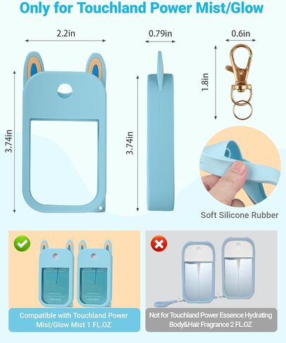 3 حزمة سليكون سليكون لطيف متوافق مع رذاذ مطهر يدوي Touchland (مناسب لـ 1 fl.oz) ، علبة واقية مع سلسلة المفاتيح ، حامل مطهر اليد (الوردي ، الأزرق ، البيج) in Saudi Arabia