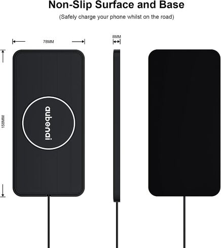 Wireless Car Charger Pad, 15W Fast Charging Pad with 70cm Extension Cable, Non Slip Car Wireless Phone Charger Mat Compatible with iPhone 16/15/14/13, AirPods, Samsung S25 S24(Extension USB-A) in Saudi Arabia