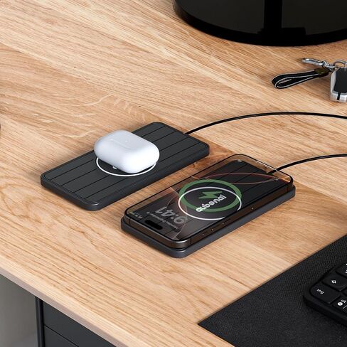Wireless Car Charger Pad, 15W Fast Charging Pad with 70cm Extension Cable, Non Slip Car Wireless Phone Charger Mat Compatible with iPhone 16/15/14/13, AirPods, Samsung S25 S24(Extension USB-A) in Saudi Arabia