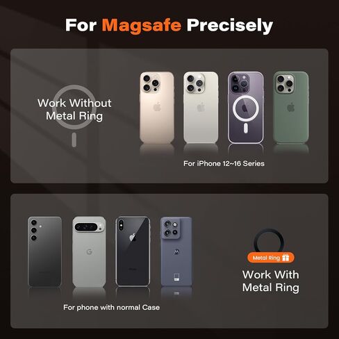 A2C A2C All-Mytal Gym Magnetic Phone Home ، هدية تمرين متطورة للرجال للنساء [أقوى مغناطيس مزدوج] يعلق على هاتف Gym Metable Metal Metal Metal For iPhone 16 15 14 13 12 Series (Black) in Kuwait