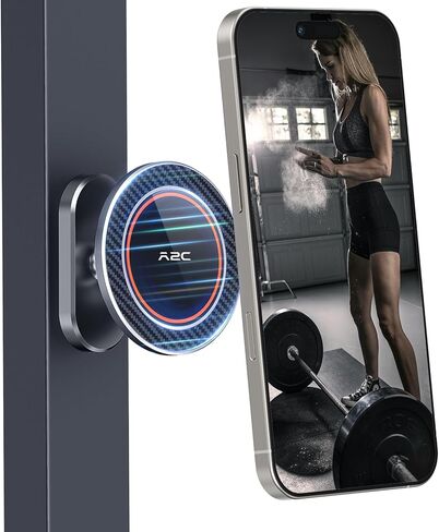 A2C A2C All-Mytal Gym Magnetic Phone Home ، هدية تمرين متطورة للرجال للنساء [أقوى مغناطيس مزدوج] يعلق على هاتف Gym Metable Metal Metal Metal For iPhone 16 15 14 13 12 Series (Black) in Kuwait