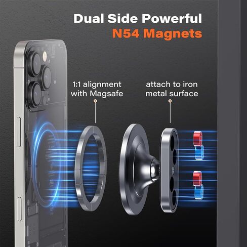 A2C A2C All-Mytal Gym Magnetic Phone Home ، هدية تمرين متطورة للرجال للنساء [أقوى مغناطيس مزدوج] يعلق على هاتف Gym Metable Metal Metal Metal For iPhone 16 15 14 13 12 Series (Black) in Kuwait
