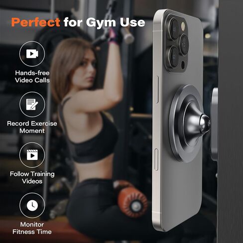 A2C A2C All-Mytal Gym Magnetic Phone Home ، هدية تمرين متطورة للرجال للنساء [أقوى مغناطيس مزدوج] يعلق على هاتف Gym Metable Metal Metal Metal For iPhone 16 15 14 13 12 Series (Black) in Kuwait