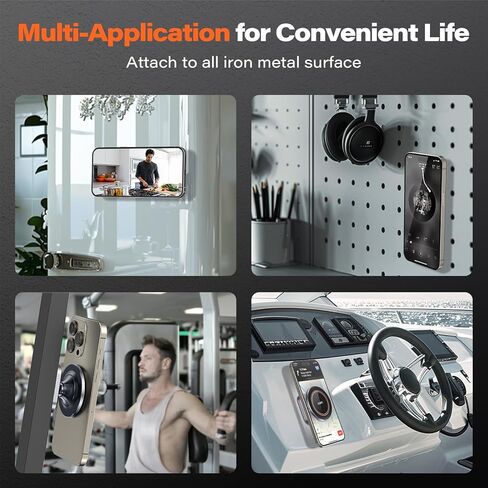 A2C A2C All-Mytal Gym Magnetic Phone Home ، هدية تمرين متطورة للرجال للنساء [أقوى مغناطيس مزدوج] يعلق على هاتف Gym Metable Metal Metal Metal For iPhone 16 15 14 13 12 Series (Black) in Kuwait
