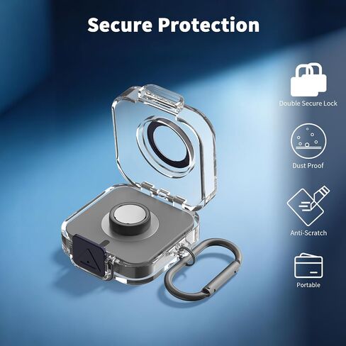 غطاء علبة بلاستيكي آمن متوافق مع شاحن Oura Ring Gen 4 ، حالة حماية محمولة لشاحن حلقة Oura Gen 4 مع Carabiner ، حالة وقائية فقط (Gunmetal) in Kuwait