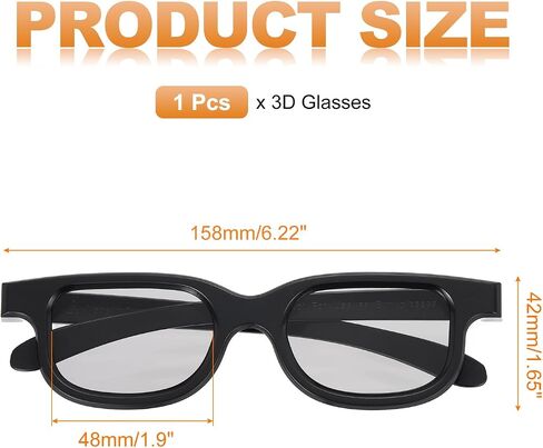 MECCANIXITY Polarized 3D Viewing Glasses, Passive Circular 3D Glasses for Anaglyph Movie Cinema Game TV Photo Projector Black in Saudi Arabia