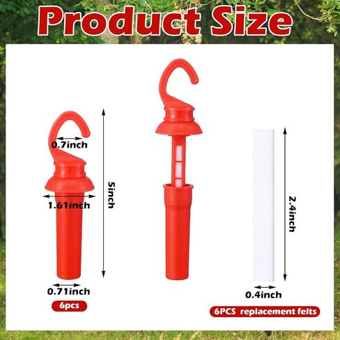 6 Pcs Red Leak Proof Drop Wick with Replacement Felts Air Tight Scent Dispenser with Rain Protection Easy to Use for Hunting in Saudi Arabia