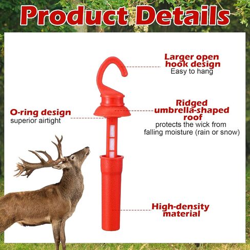 6 Pcs Red Leak Proof Drop Wick with Replacement Felts Air Tight Scent Dispenser with Rain Protection Easy to Use for Hunting in Saudi Arabia