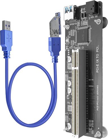 PCIe to PCI Adapter with USB 3.0 Cable Compatible with Audio Interfaces Video Capture Cards Industrial Devices, Dual/Single Slot Converter for Legacy PCI Cards in Saudi Arabia