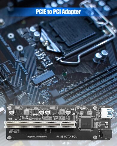 PCIe to PCI Adapter with USB 3.0 Cable Compatible with Audio Interfaces Video Capture Cards Industrial Devices, Dual/Single Slot Converter for Legacy PCI Cards in Saudi Arabia