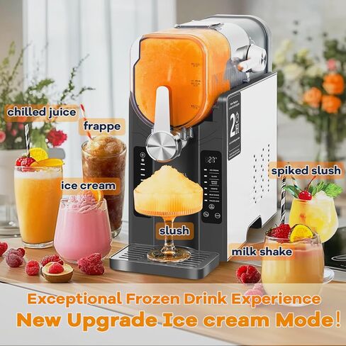 Slushie Machine for Home - 88oz No Ice Needed Frozen Drink & Slushy Maker with Auto-Clean, 6 Preset Programs (Margaritas, Frappés and More) & LED One-Touch 12h Reservation for Summer Party in Saudi Arabia