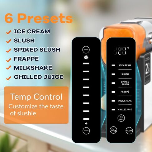 Slushie Machine for Home - 88oz No Ice Needed Frozen Drink & Slushy Maker with Auto-Clean, 6 Preset Programs (Margaritas, Frappés and More) & LED One-Touch 12h Reservation for Summer Party in Saudi Arabia