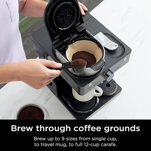 Ninja Espresso & Coffee Barista System, Single-Serve Coffee & Nespresso Capsule Compatible, 12-Cup Carafe, Built-in Frother, Black and Stainless Steel, CFN601C (Canadian Version) in Saudi Arabia