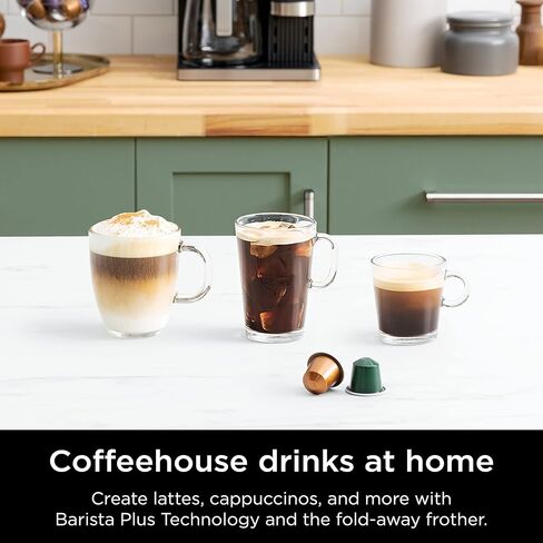 Ninja Espresso & Coffee Barista System, Single-Serve Coffee & Nespresso Capsule Compatible, 12-Cup Carafe, Built-in Frother, Black and Stainless Steel, CFN601C (Canadian Version) in Saudi Arabia