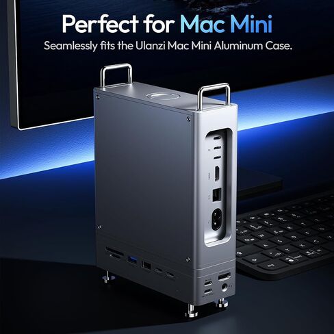 ULANZI QT03 Docking Station & Stand with NVME SSD Enclosure 40Gbps, 10-in-1 with 10 Gbps 4 USB C-A/Audio/4K HDMI/SSD/Hub/TF/SD Port Compatible with Mac mini M4, M4 Pro/Dell/HP/Lenovo/iPhone and More in Saudi Arabia