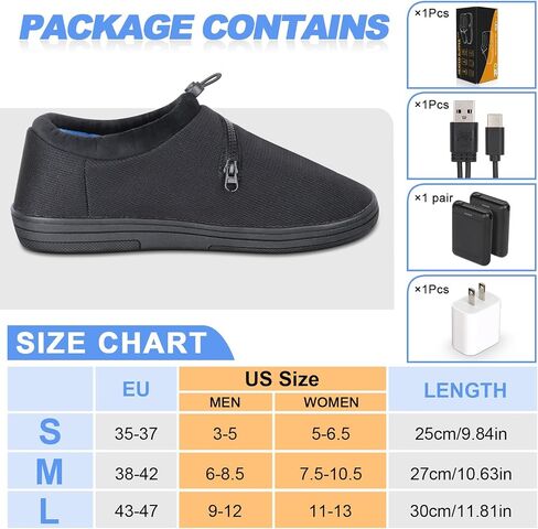 Amiable Heated Slippers, 7.4 V Foot Warmer with Independent Switches Electric Slippers with 5000mAh Rechargeable Battery Heated Shoes to Keep Feet Warm in Kuwait
