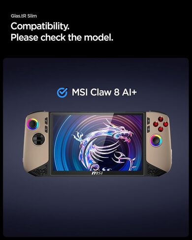 Spigen Tempered Glass Screen Protector [GlasTR Slim] designed for MSI Claw 8 Ai - 2 Pack in Saudi Arabia