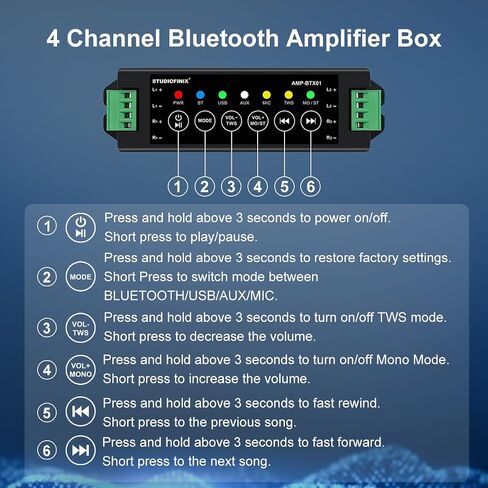 STUDIOFINIX 6.5 Inch Bluetooth Ceiling Speakers,600W Wired Recessed Speaker System, Ideal for Home Theater, Living Room,Office,Kichten,Study Room,Basement,Covered Patio and Flush Mount (4 Speakers) in Saudi Arabia