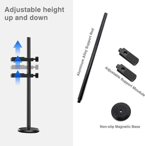 GPU Support Bracket, Adjustable Anti Sag Graphics Card Support Bracket, GPU Stand, Aluminum Anti Sag Video Card Holder Stand with Hidden Magnet and Anti-Slip Pad (Black) in Saudi Arabia