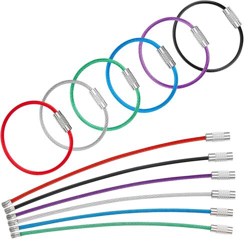Uniclife 4 Inch Wire Keychain Cable Large Stainless Steel Key Ring Loop Holder for Luggage Tag Keeper for Travel in Saudi Arabia