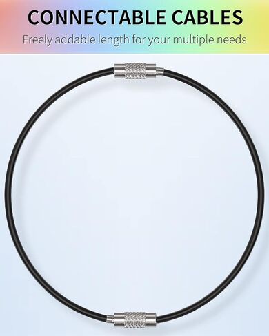 Uniclife 4 Inch Wire Keychain Cable Large Stainless Steel Key Ring Loop Holder for Luggage Tag Keeper for Travel in Saudi Arabia
