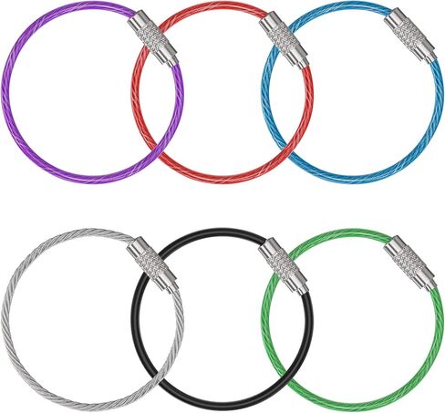 Uniclife 4 Inch Wire Keychain Cable Large Stainless Steel Key Ring Loop Holder for Luggage Tag Keeper for Travel in Saudi Arabia