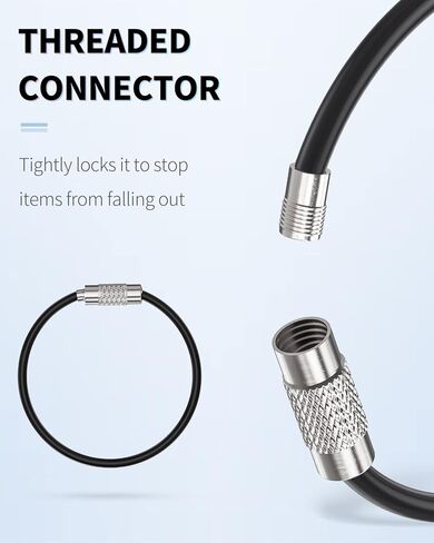 Uniclife 4 Inch Wire Keychain Cable Large Stainless Steel Key Ring Loop Holder for Luggage Tag Keeper for Travel in Saudi Arabia